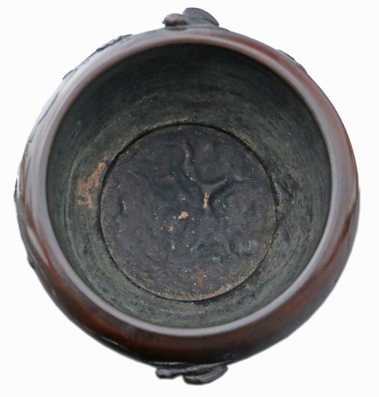 Antique Oriental Japanese Large Fine Quality Bronze Bowl Planter Jardinière Censor Meiji Period 19th Century photo Home Decor