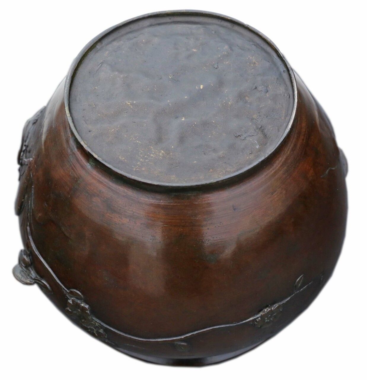 Antique Oriental Japanese Large Fine Quality Bronze Bowl Planter Jardinière Censor Meiji Period 19th Century photo 1295.0