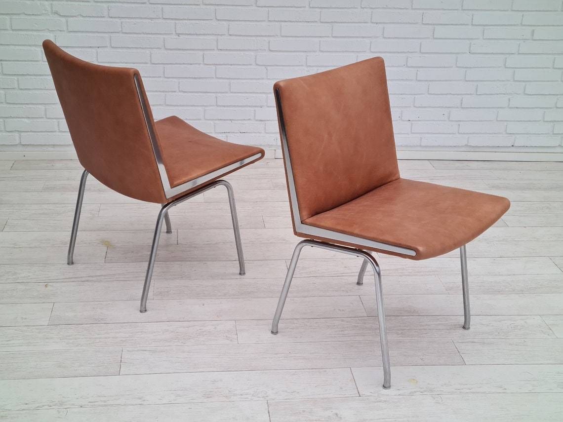 60s, Danish Design By H.J.Wegner, Chair Ap38, Completely Restored, Leather photo for sale