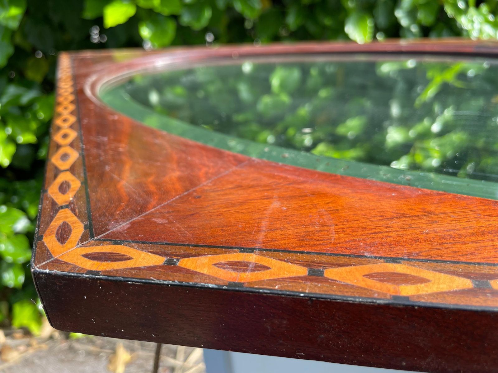 French Art Deco Mirror With Marquetry And Beveled Glass 1930s photo vinterior