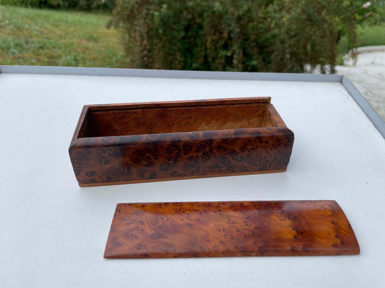 Decorative Box In Light Wood  France Circa 1970  Brown Color photo vinterior