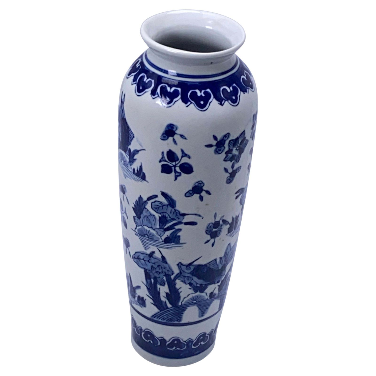 Vase From China  20th Century  Blue And White  Porcelain