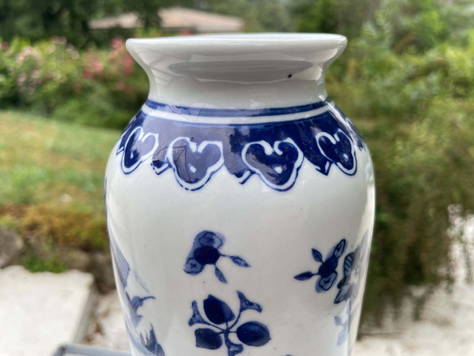 Vase From China  20th Century  Blue And White  Porcelain photo vinterior