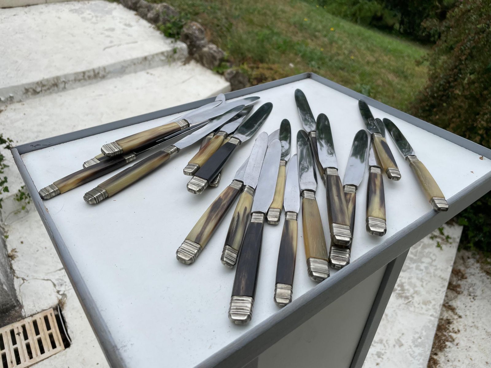 Cutlery Horn And Metal Knifes By Louis Spring France 1970 photo 471.0