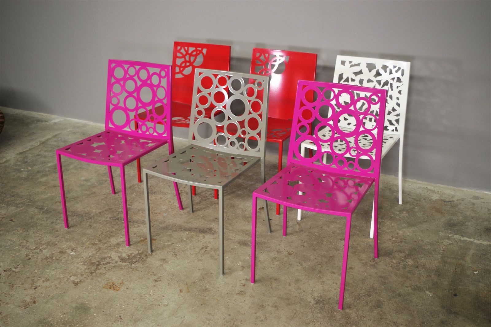 Set Of Six Papeete Iron Chairs photo for sale