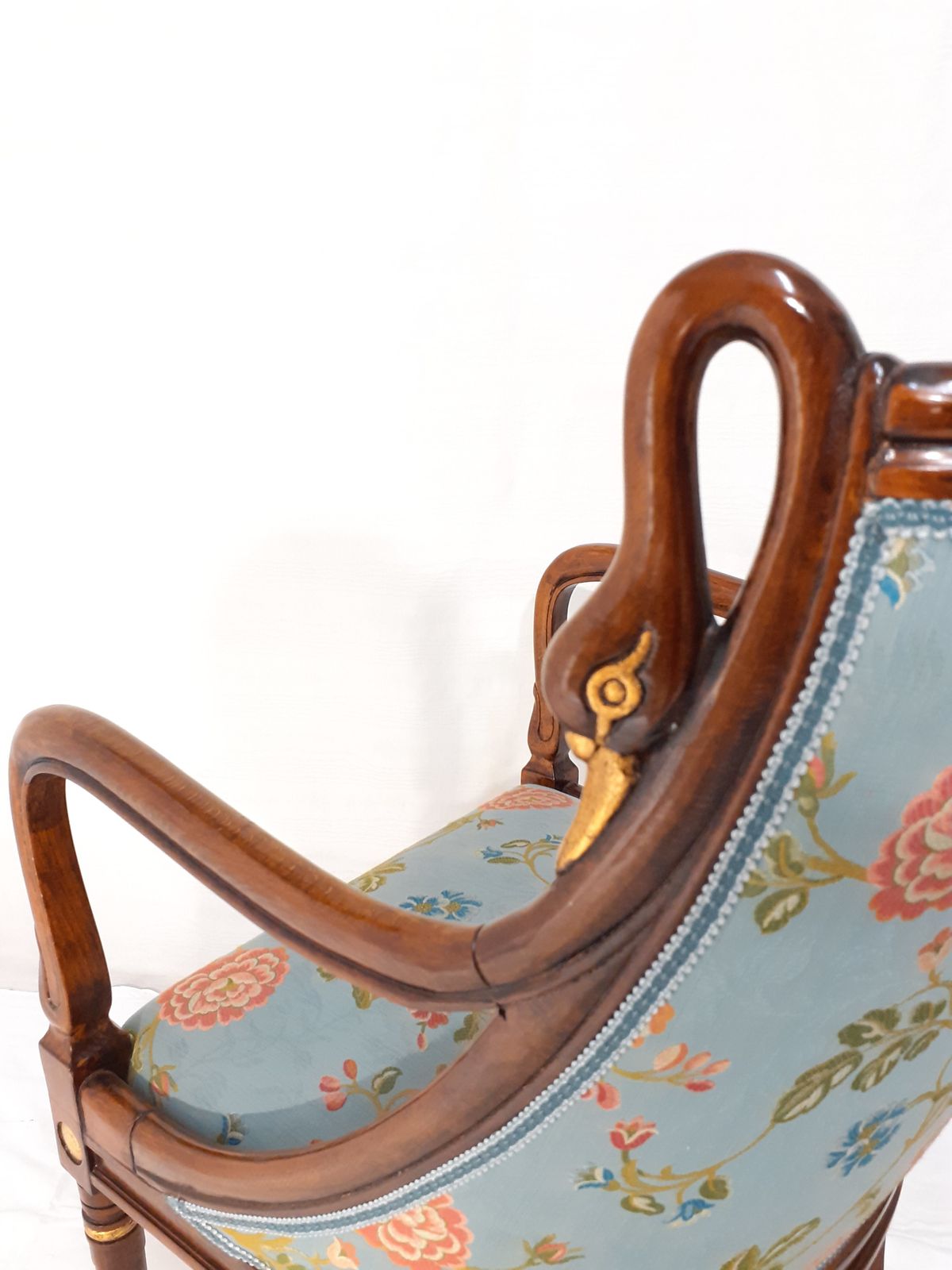 Furniture Beech Armchair With Hand Carved Swan photo