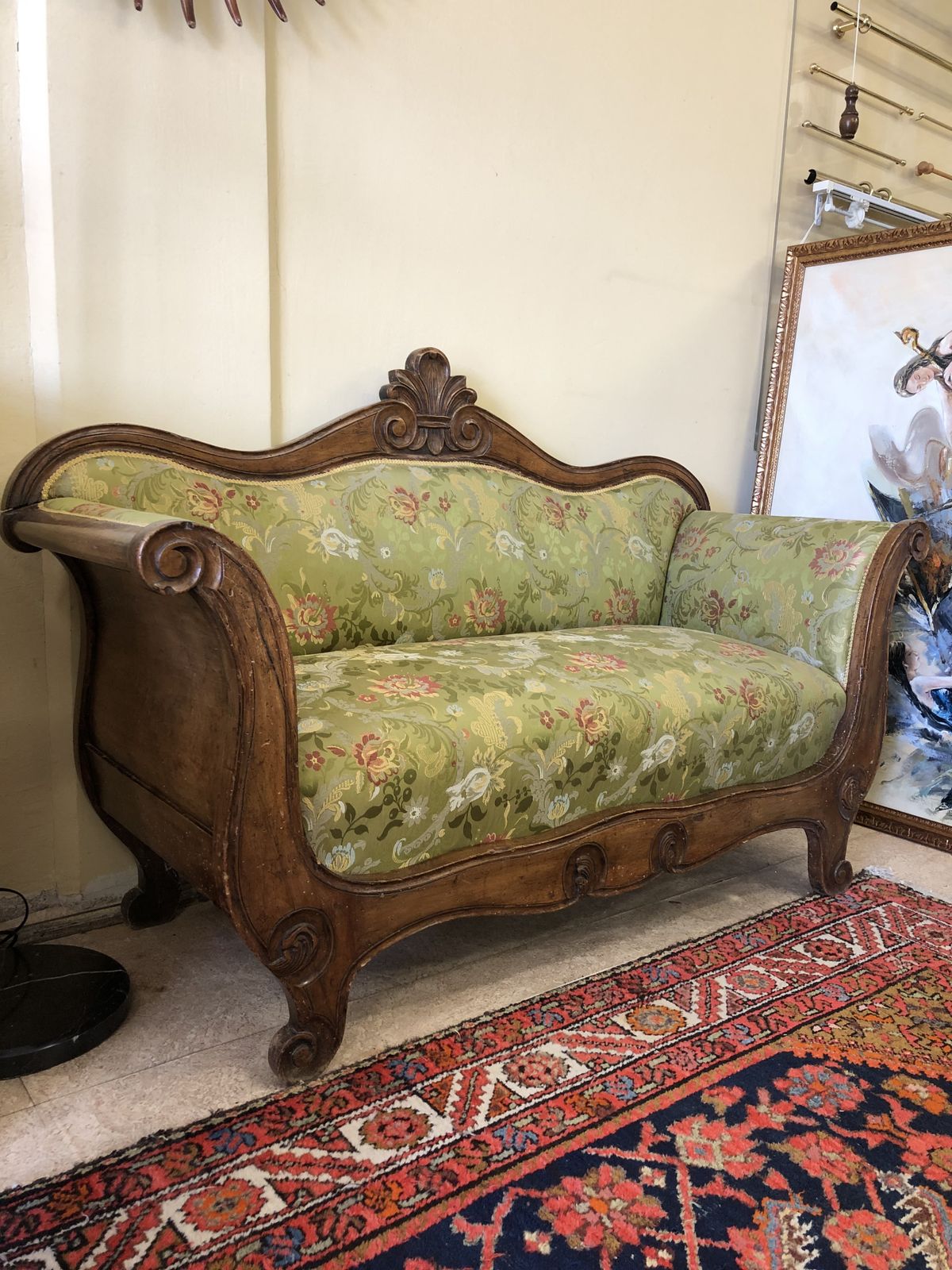 Green Small Sofa In 1' 800 , Unique Piece