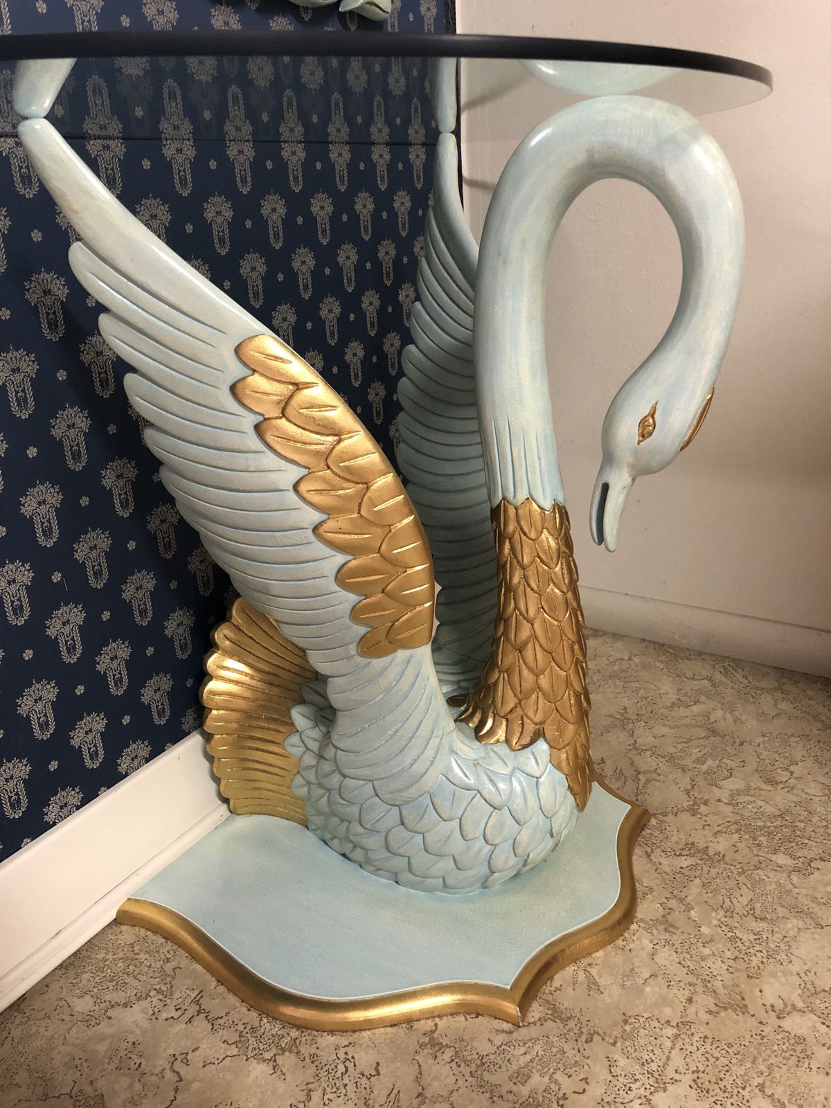Console With Hand Carved Swan, 19th Century photo for sale