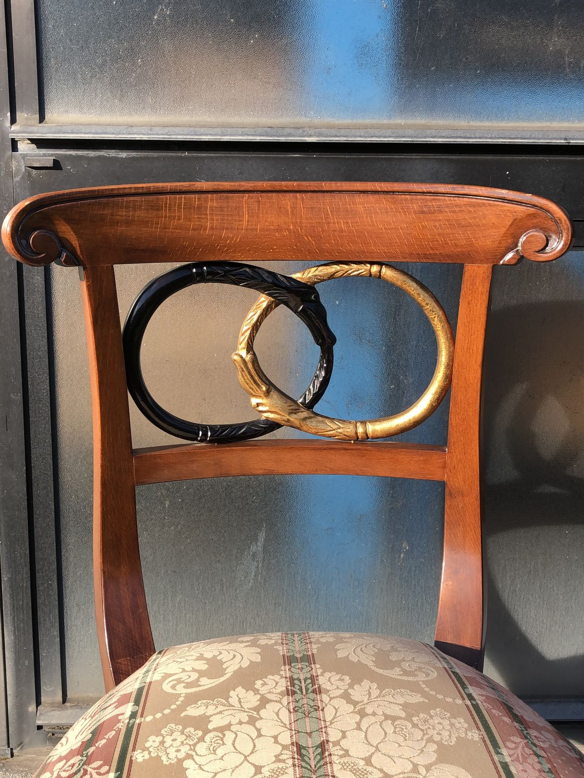 Pink Chair With Carved Snakes, 18th Century And Earlier photo vintage