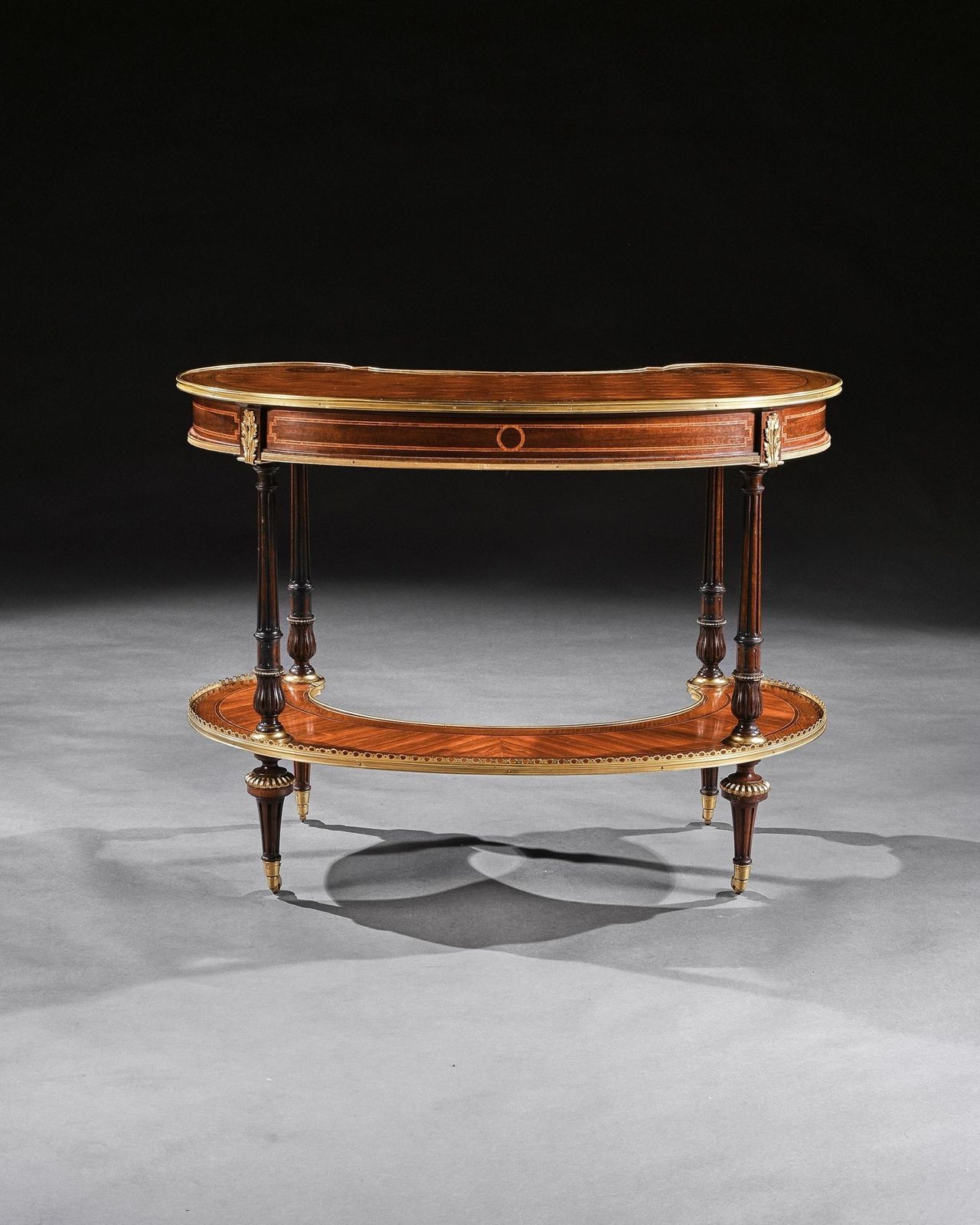 Fine 19th Century Gillows Parquetry And Gilt Bronze Kidney Shaped Table photo Furniture