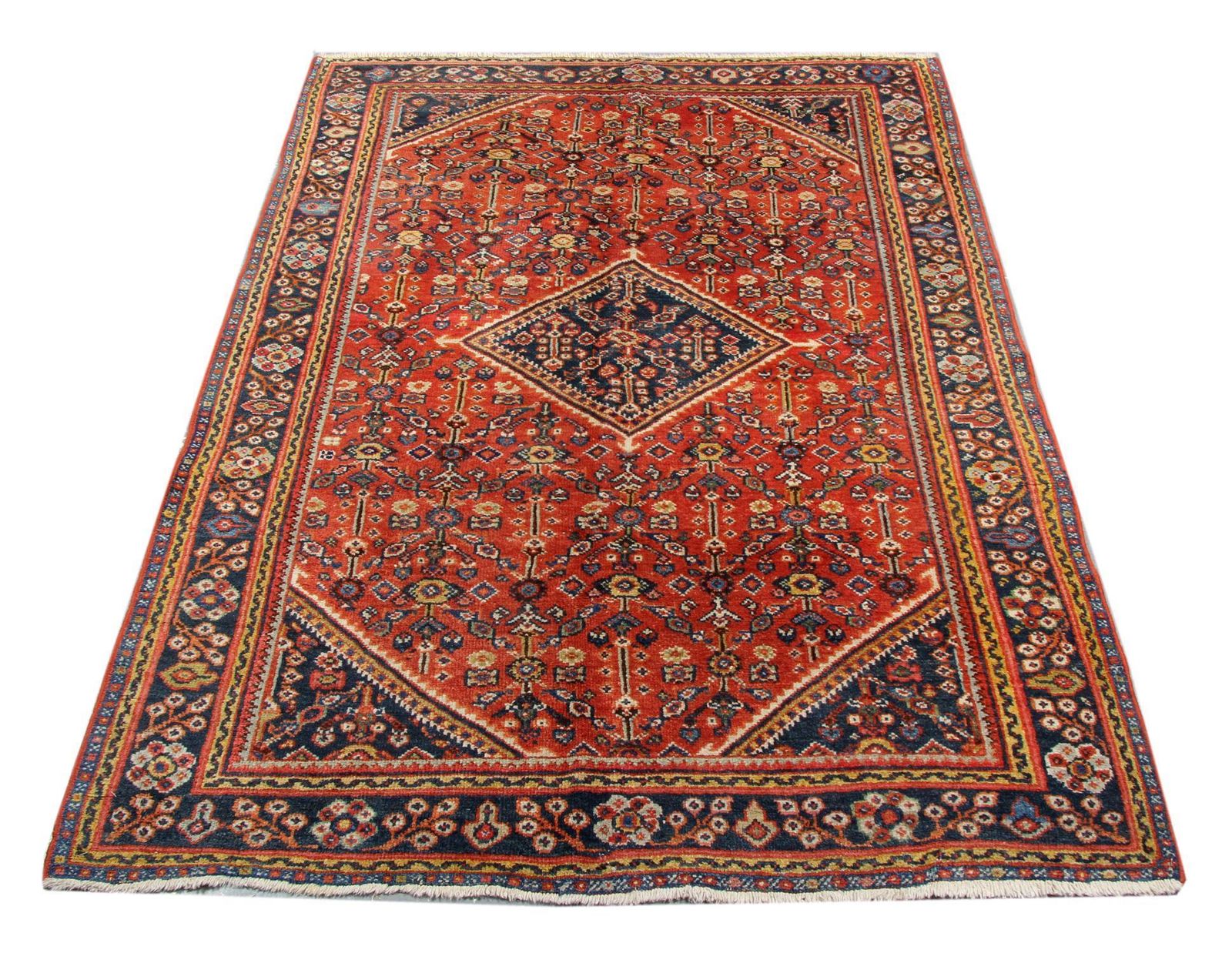 Handmade Carpet Geometric Tribal Rug Traditional Rust Living Room Rug photo furniture