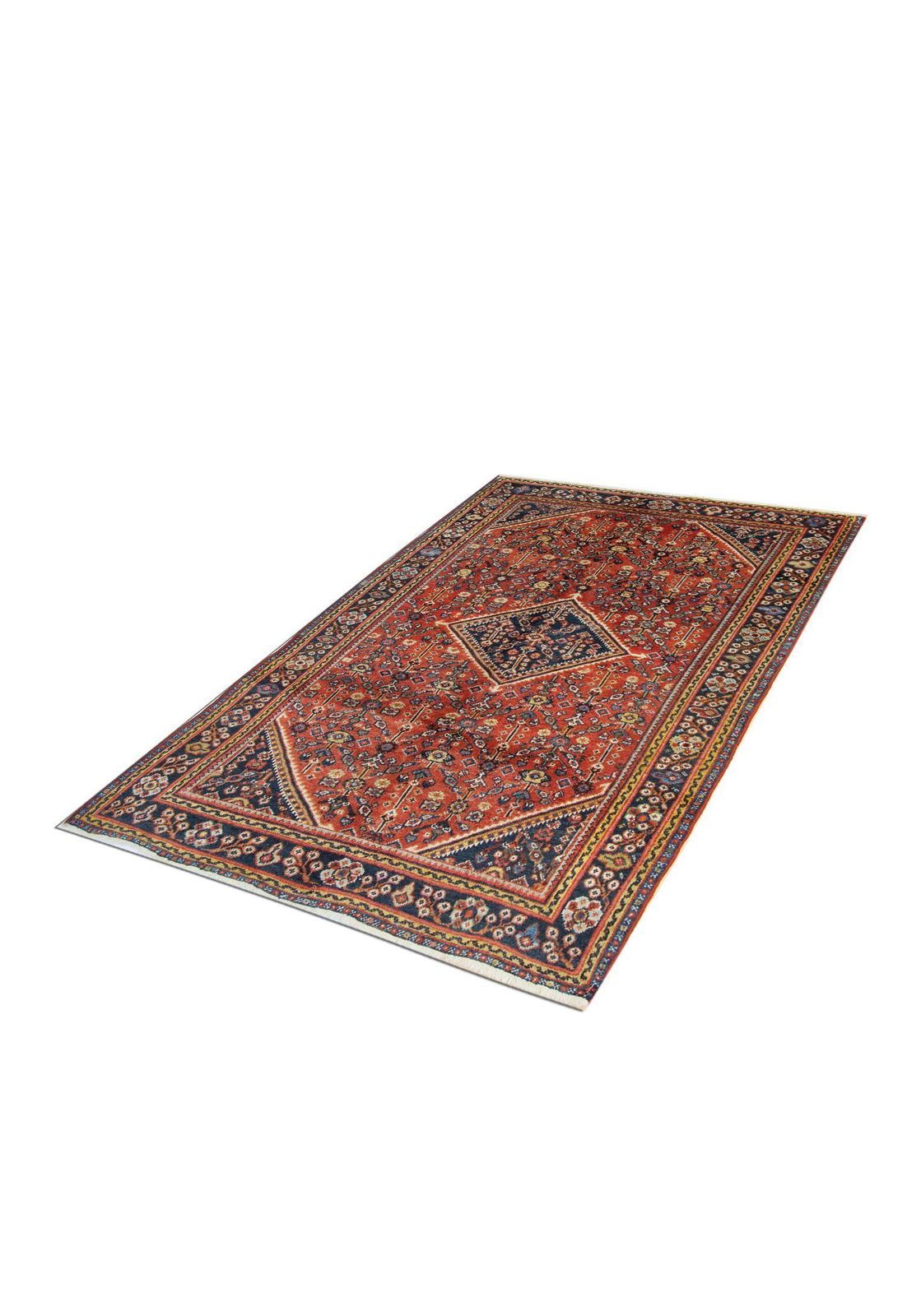 Handmade Carpet Geometric Tribal Rug Traditional Rust Living Room Rug photo Textiles