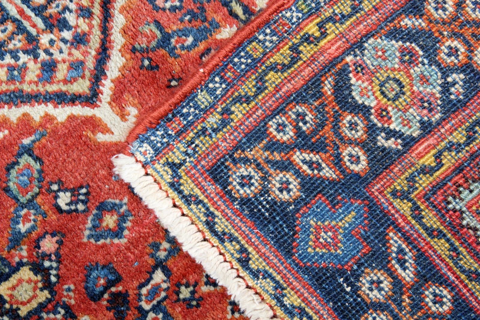 Handmade Carpet Geometric Tribal Rug Traditional Rust Living Room Rug photo vintage