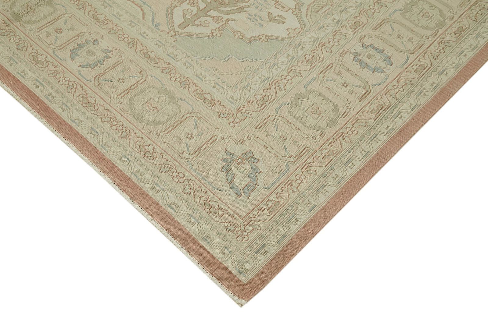Turkish Hand Knotted 1980s 284 Cm X 414 Cm Beige Wool Vintage Kilim Rug photo Textiles