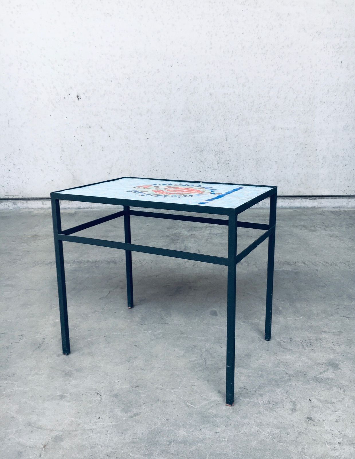 Vintage Mozaïek Tegeltafel, België, Ca. Jaren 1960 photo for sale