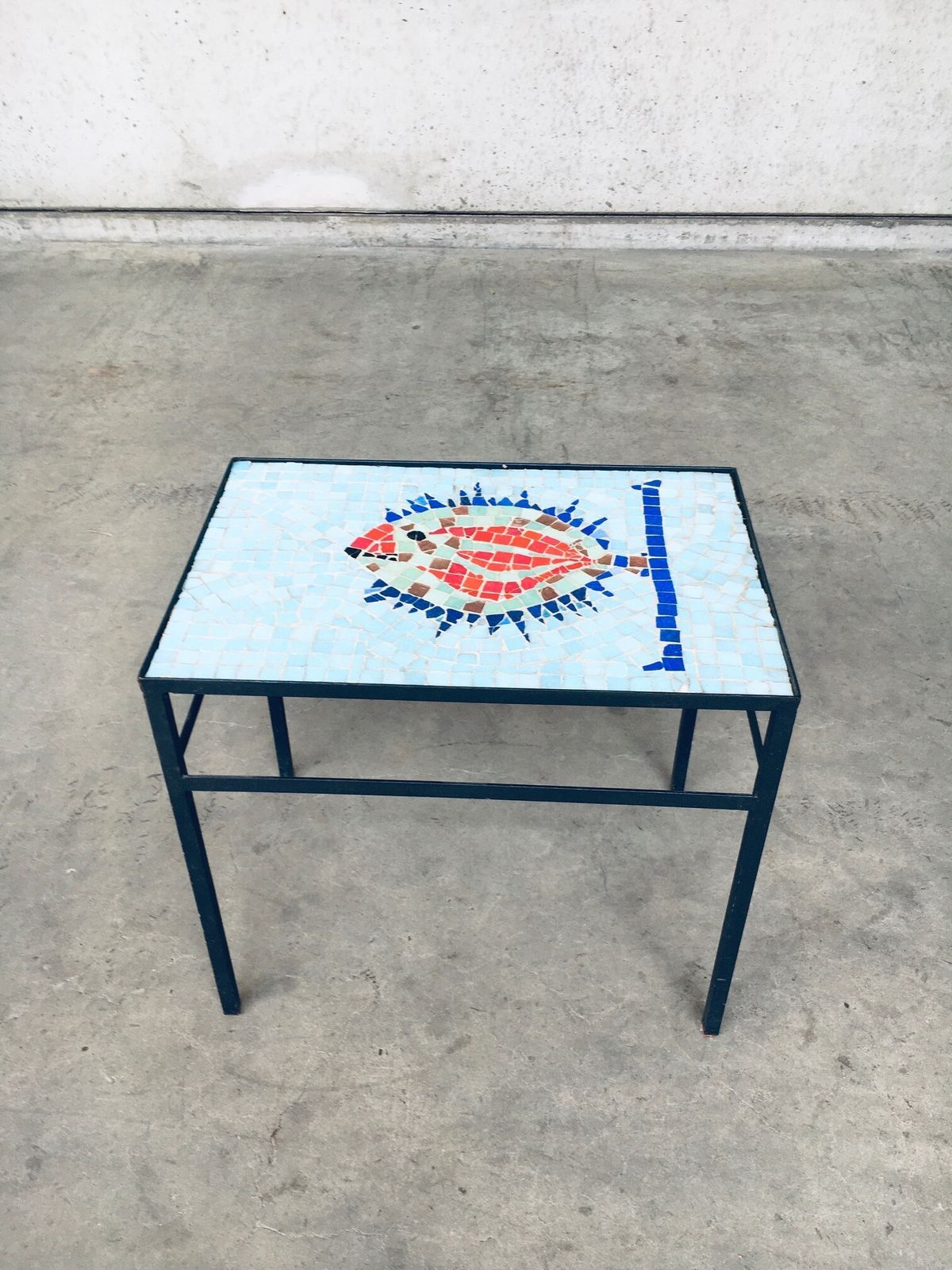 Vintage Mozaïek Tegeltafel, België, Ca. Jaren 1960 photo vinterior