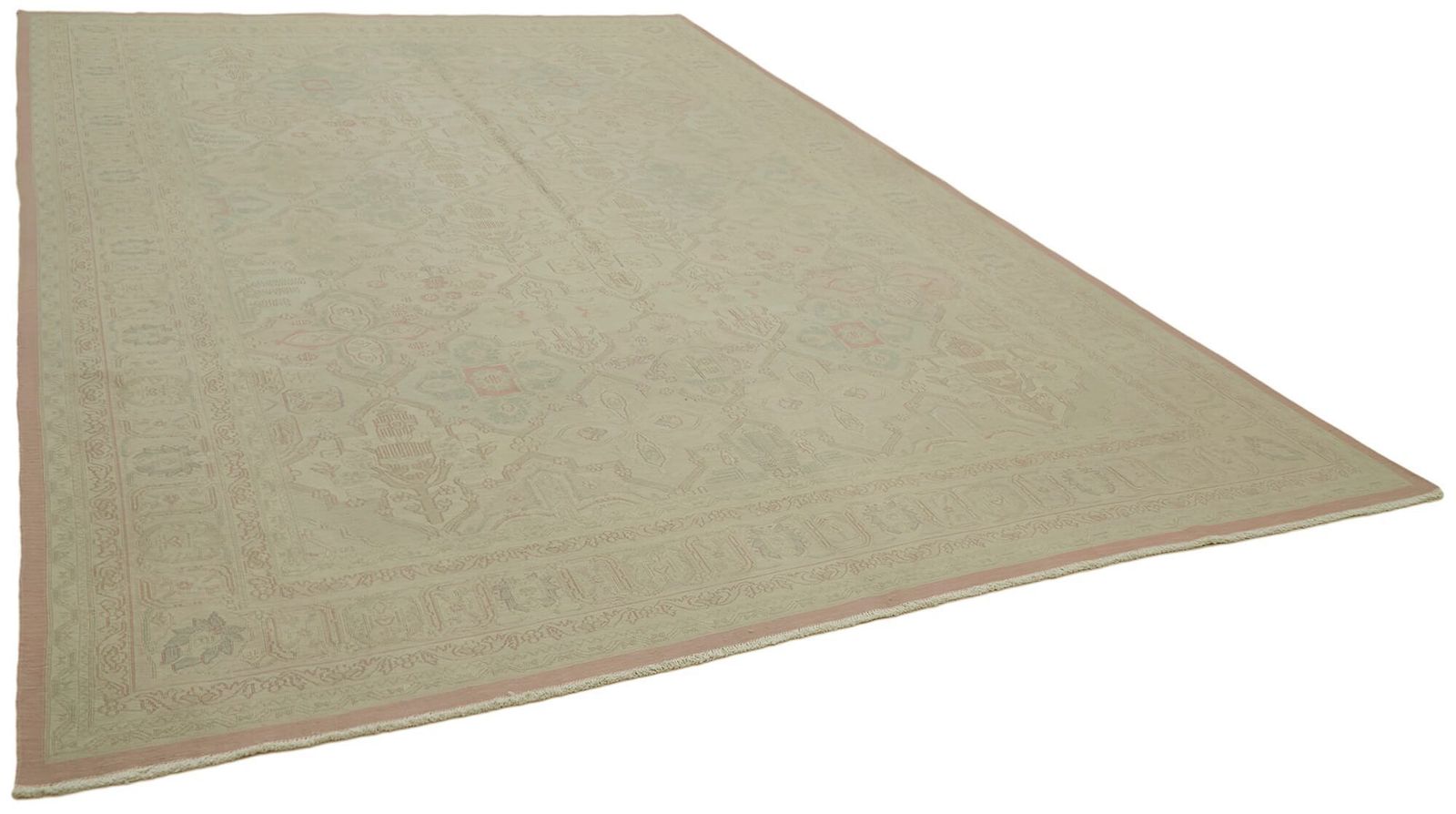 Turkish Handmade 1970s 287 Cm X 411 Cm Beige Wool Vintage Kilim Rug photo furniture