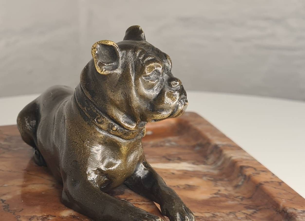 Art Deco Marble And Bronze Desk Tidy / Vide Poche / Paperweight photo furniture
