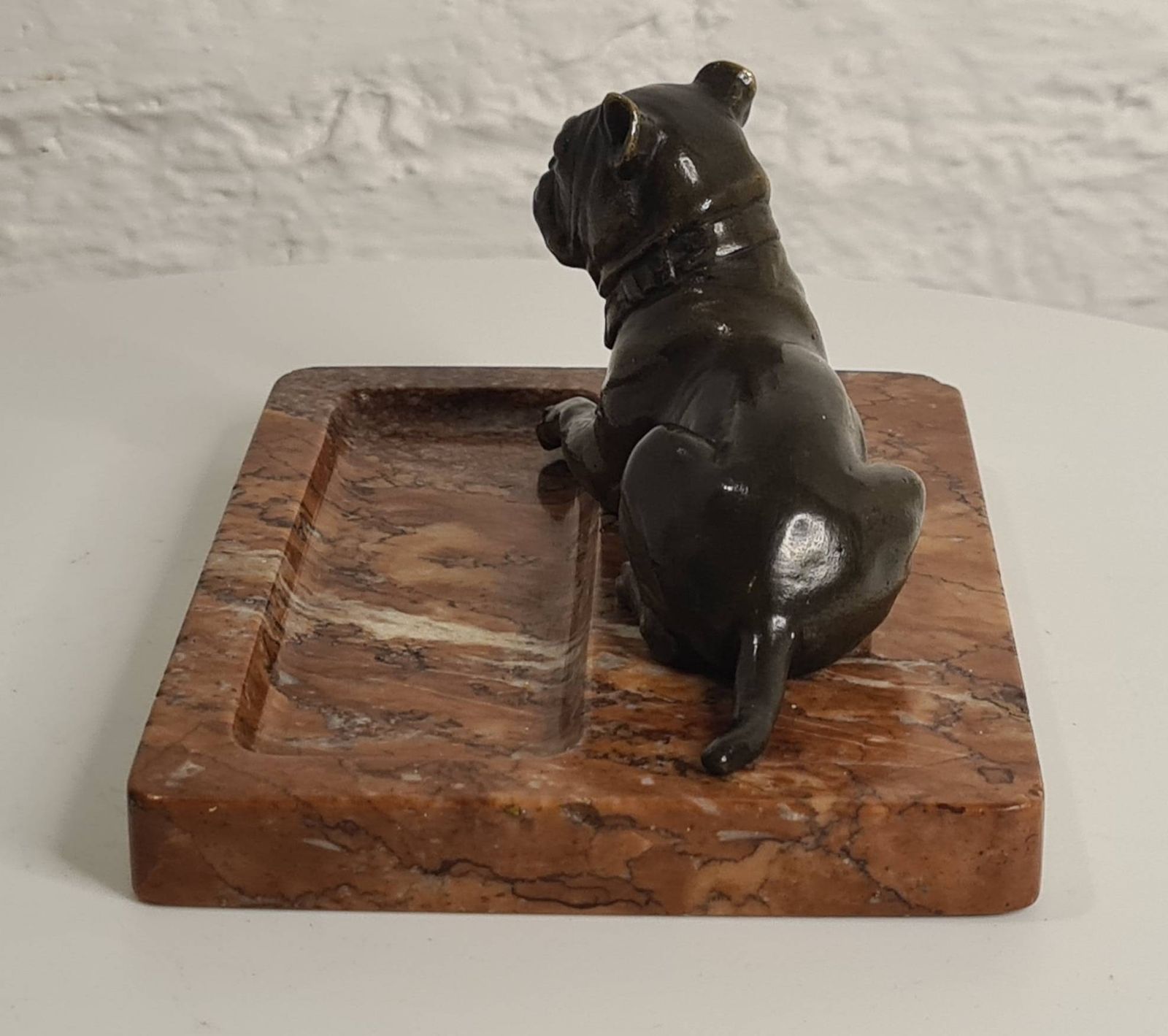 Art Deco Marble And Bronze Desk Tidy / Vide Poche / Paperweight photo vinterior