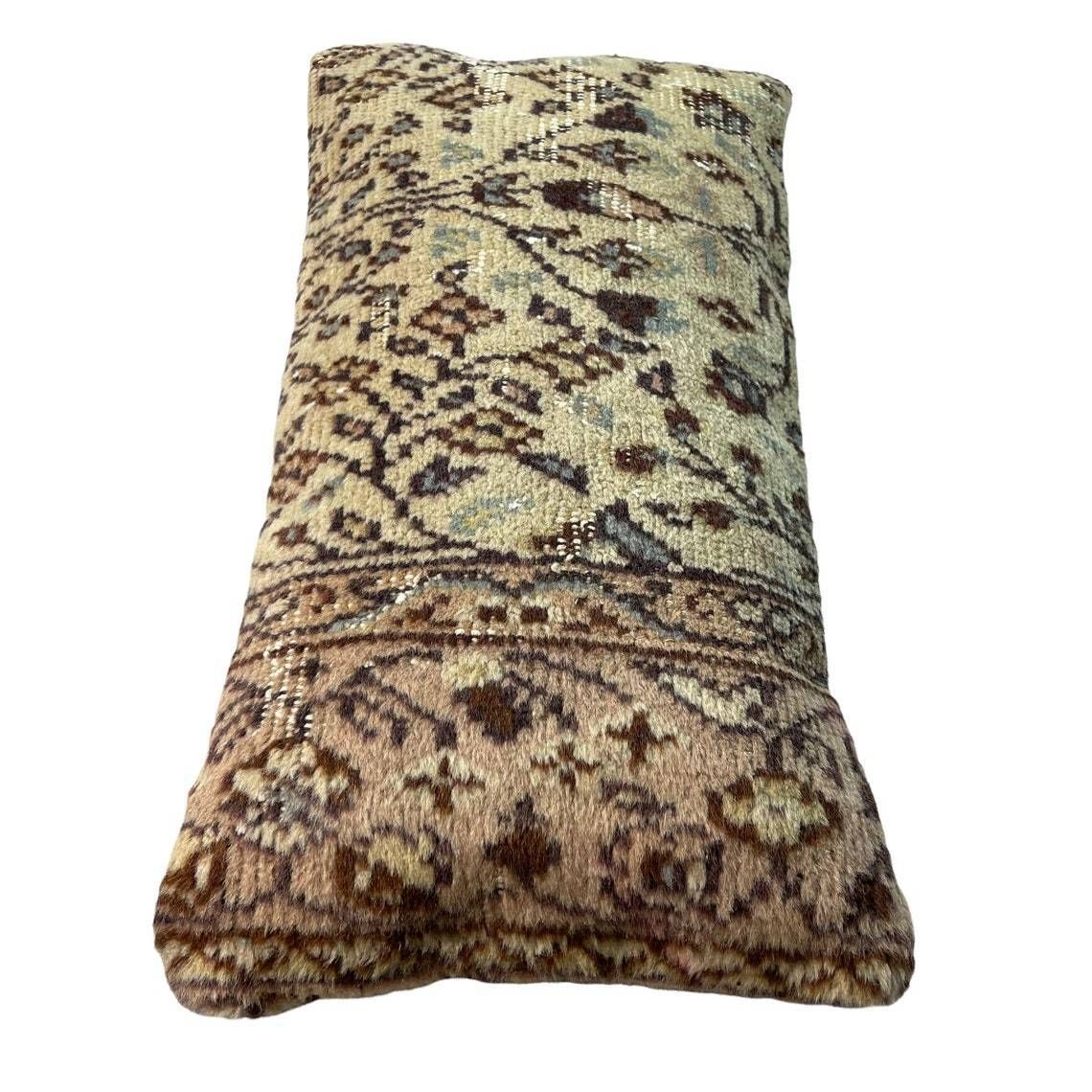 12'' X 24'' Vintage Hand Made Rug Cushion Cover, 30 X 60 Cm Decorative Rug Pillow Cover, Large Vintage Turkish Rug Cushion Cover photo vintage