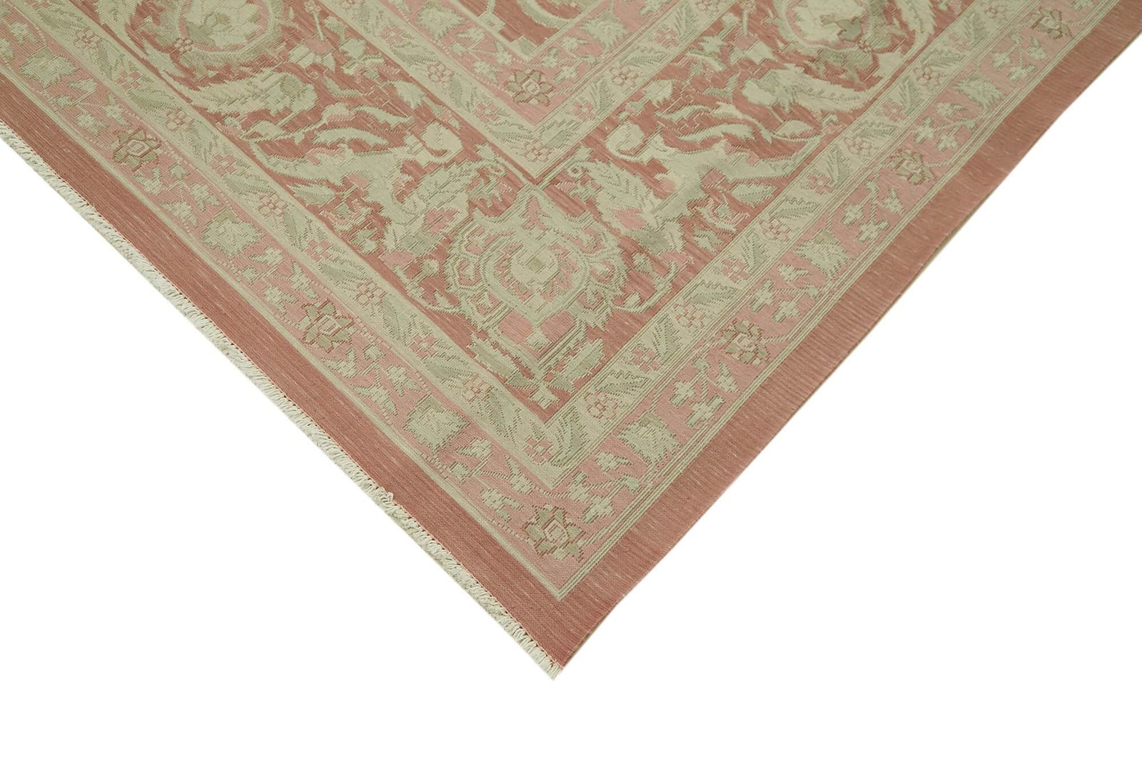 Turkish Handmade 1970s 347 Cm X 460 Cm Beige Wool Vintage Kilim Rug photo Textiles