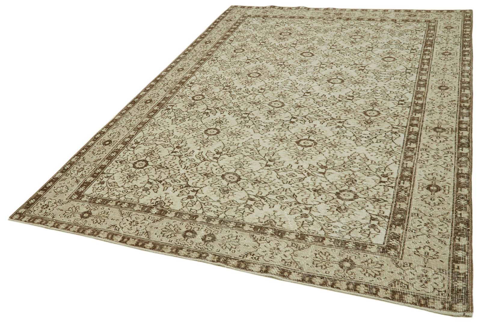 Beige Turkish Vintage Area Rug 281 Cm X 187 Cm photo for sale