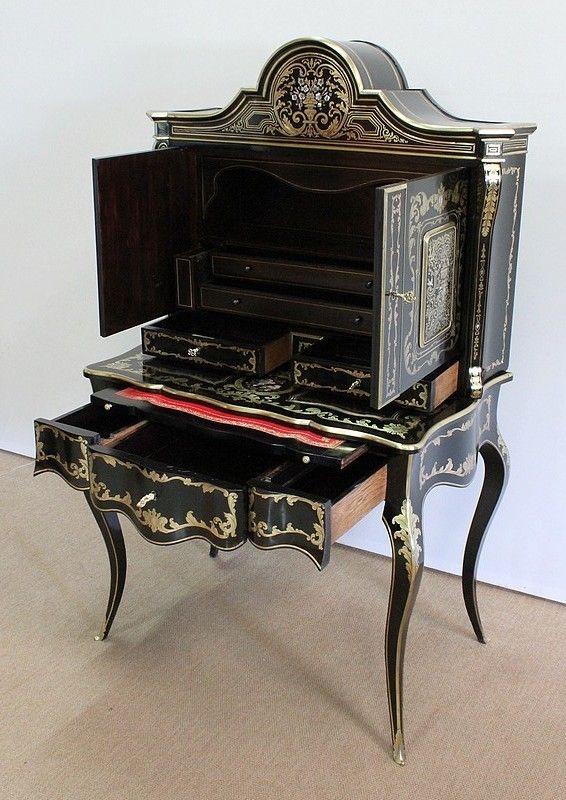 Rare Blackened Wood And Brass Cabinet, Napoleon III Period   19th Centuray photo 19791.45