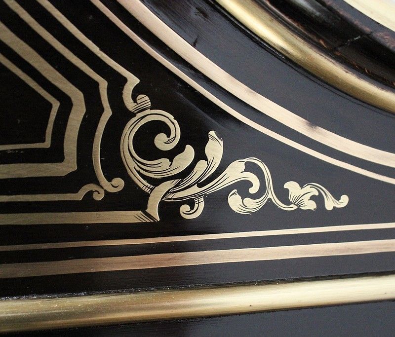 photo for sale Rare Blackened Wood And Brass Cabinet, Napoleon III Period   19th Centuray