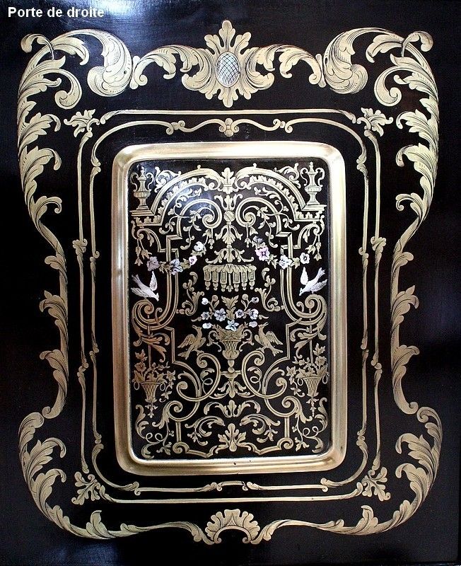 19791.45 Rare Blackened Wood And Brass Cabinet, Napoleon III Period   19th Centuray photo