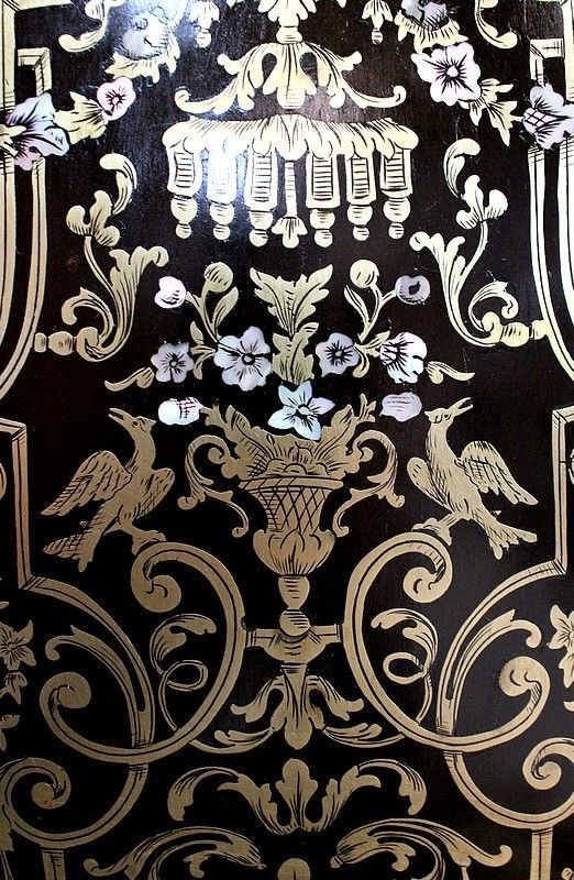 photo vinterior Rare Blackened Wood And Brass Cabinet, Napoleon III Period   19th Centuray