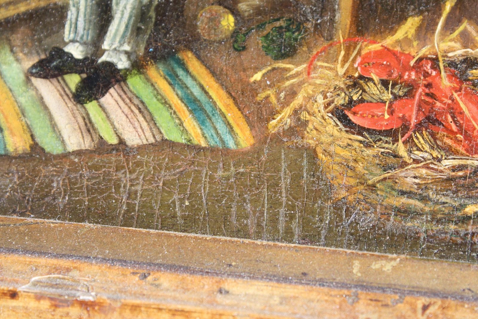 photo furniture Naive Oil On Board, Boy & His Big Cabbage Folk Art Rutland Gallery London
