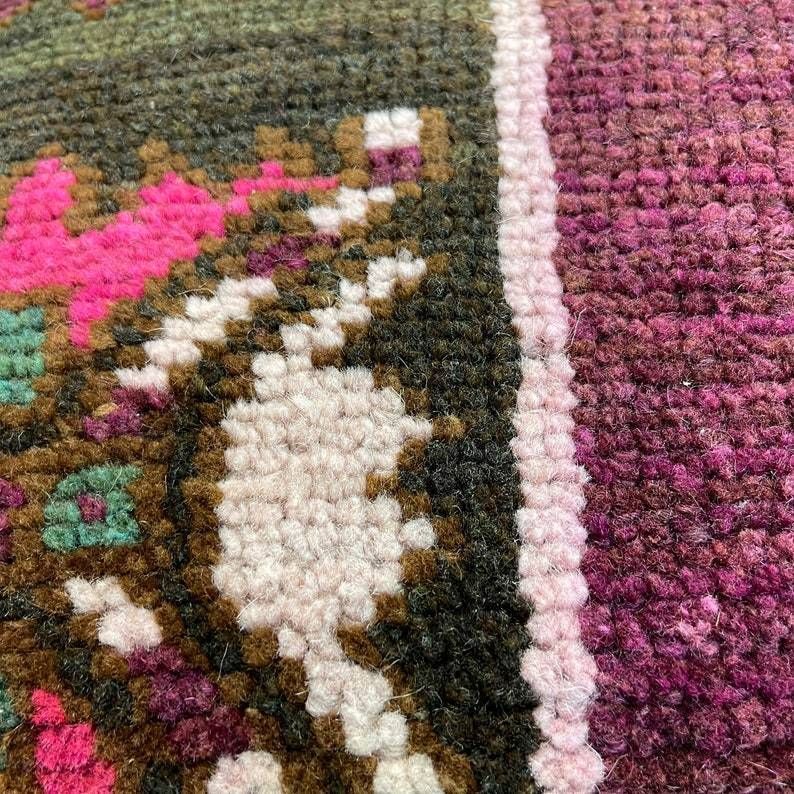 Vintage Hand Made Rug Cushion Cover 30 X 60 Cm Decorative Rug Pillow Cover Large Vintage Turkish Rug Cushion Cover photo Textiles