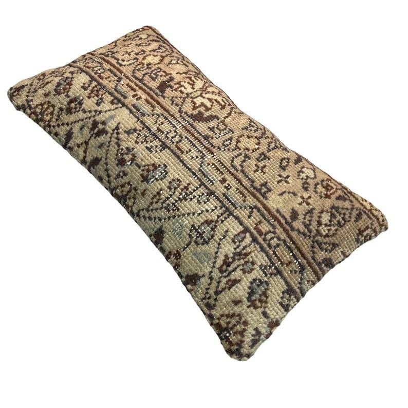 Vintage Handgeknoopt Tapijtkussen 30 X 60 Cm – Decoratieve Kussenhoes Van Vintage Turks Tapijt photo 76.0