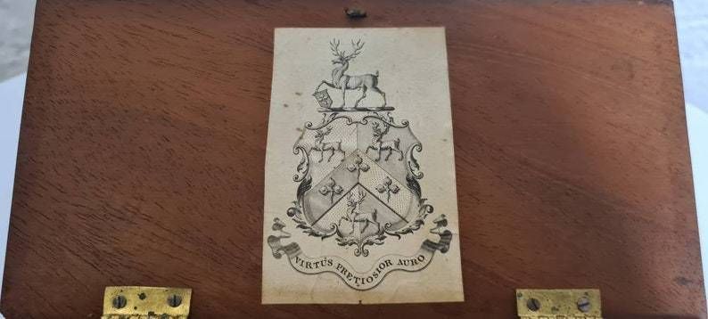 Antique Brass Sovereign Scales With Robinson Family Crest Apothecary  Jeweller's Scales photo vinterior