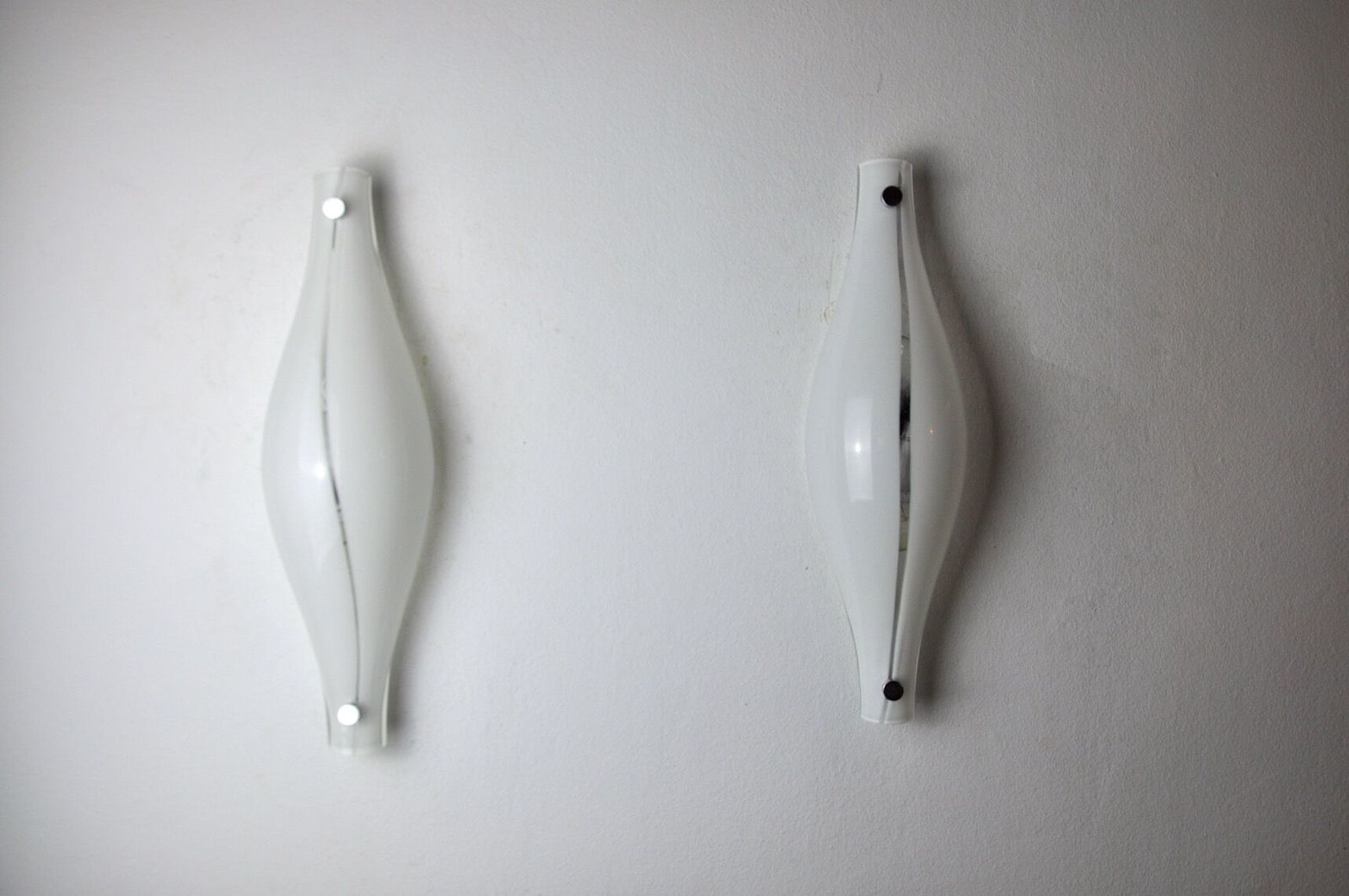 photo furniture Pair Of Cat's Eye Sconces By Murano Mazzega Blown Glass Italy 1960