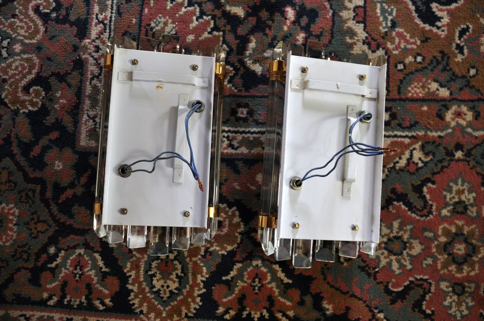 Pair Of Venini Cut Glass Sconces Murano Italy 1970 photo buy