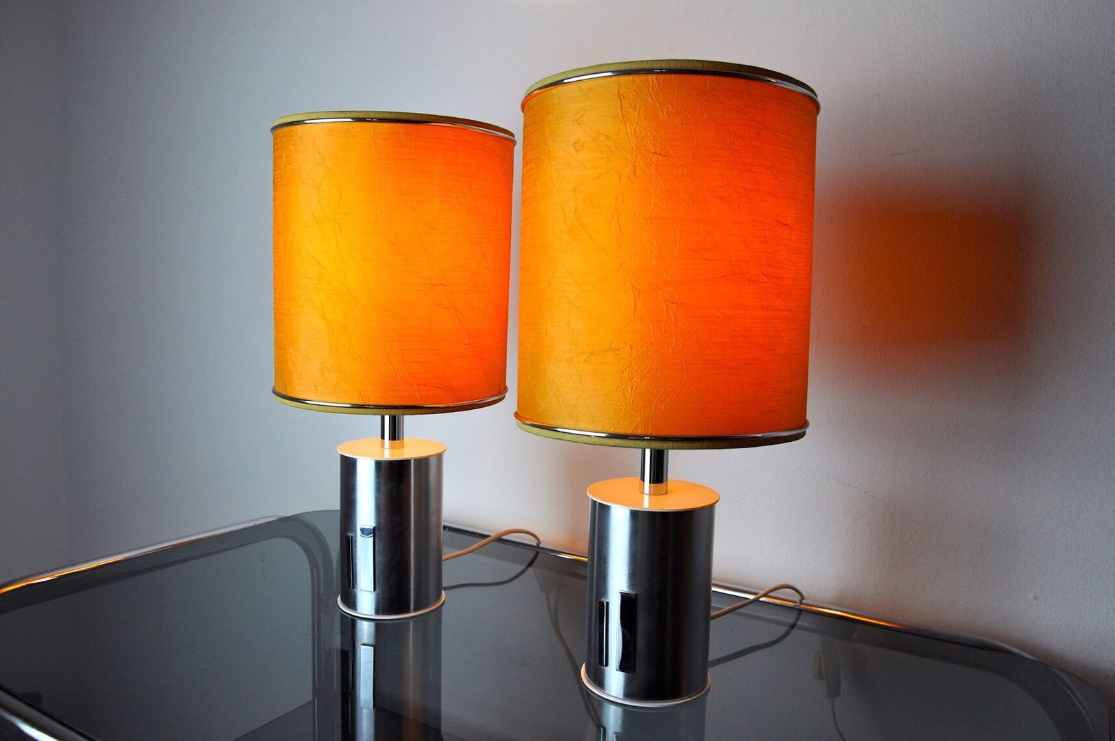 Lighting Pair Of Futuristic Lamps From Marca Sl, Spain, 1970s photo