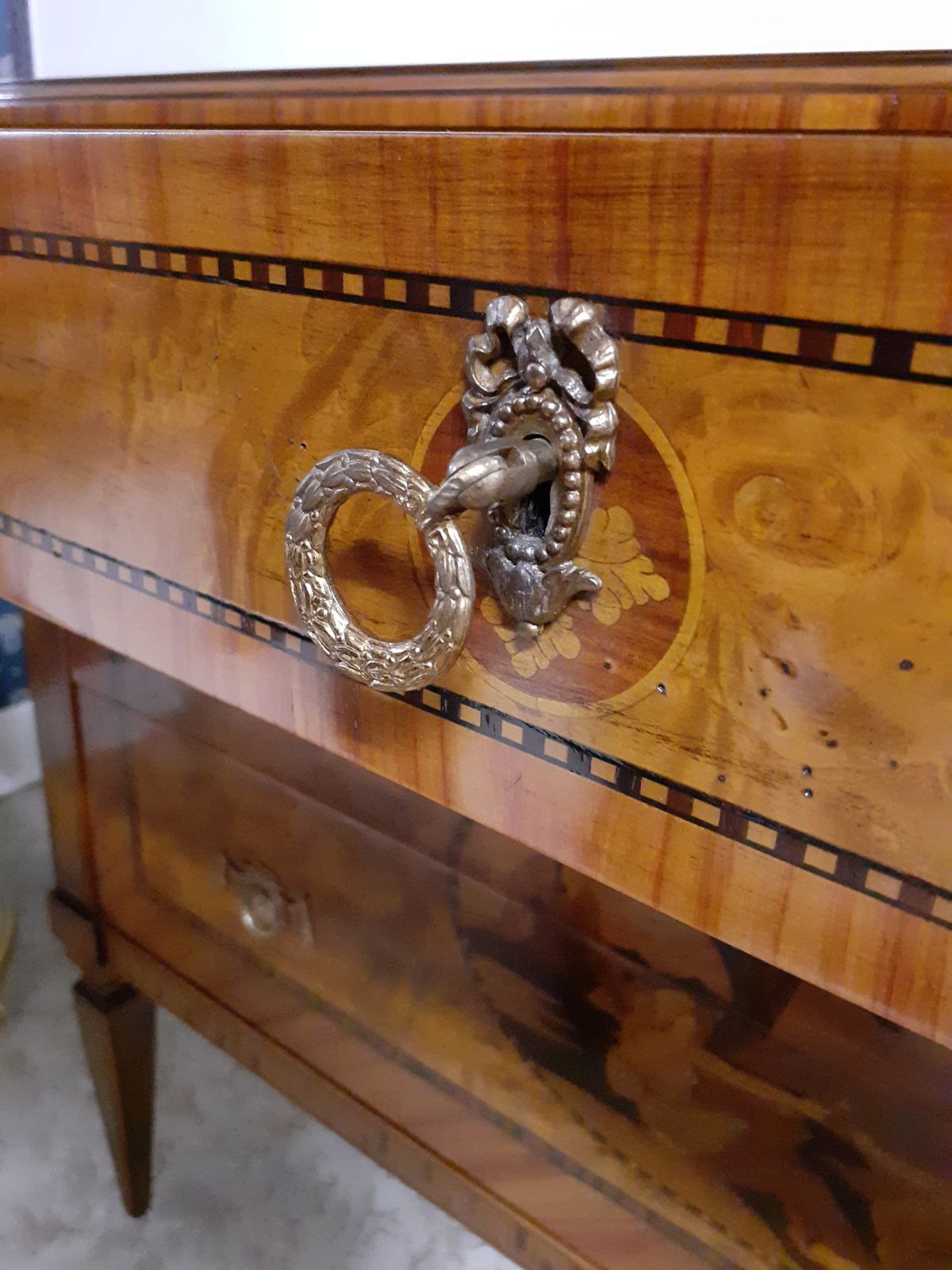 Furniture Precious Chest Of Drawers Inlaid  Style "Maggiolino" photo