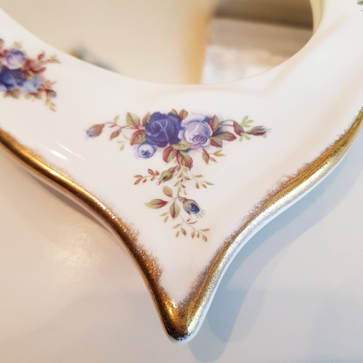 Vintage Royal Albert Moonlight Rose Ovale Spiegel – Vrijstaand Voor Op Tafel Of Wandhangend, Mooi Kerstcadeau photo 281.0