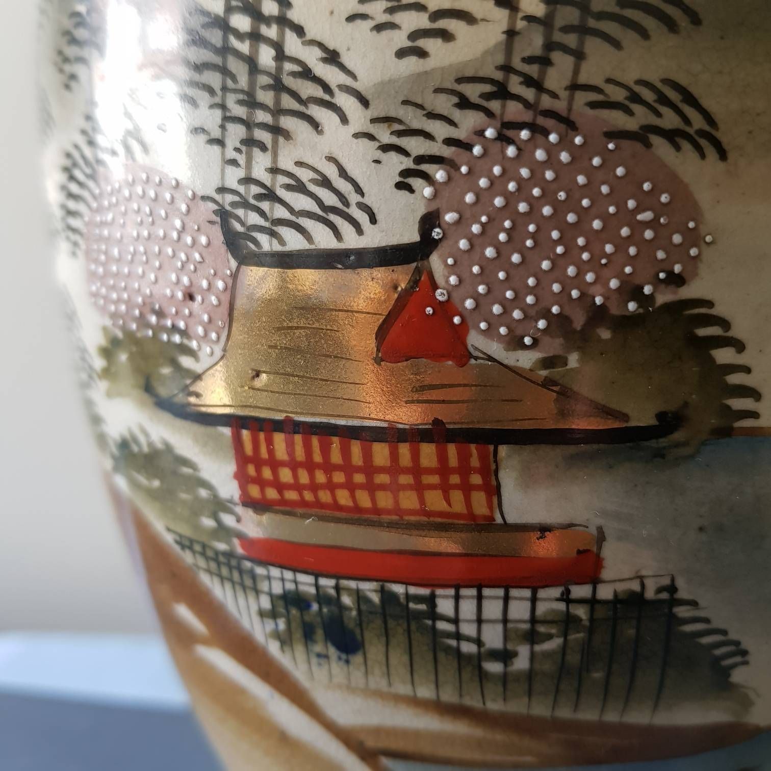 Antique Vase, Japanese Vase, Cobalt Blue And Gold Tone, Satsuma Style Vase, Interior Design, Home Decor photo vinterior