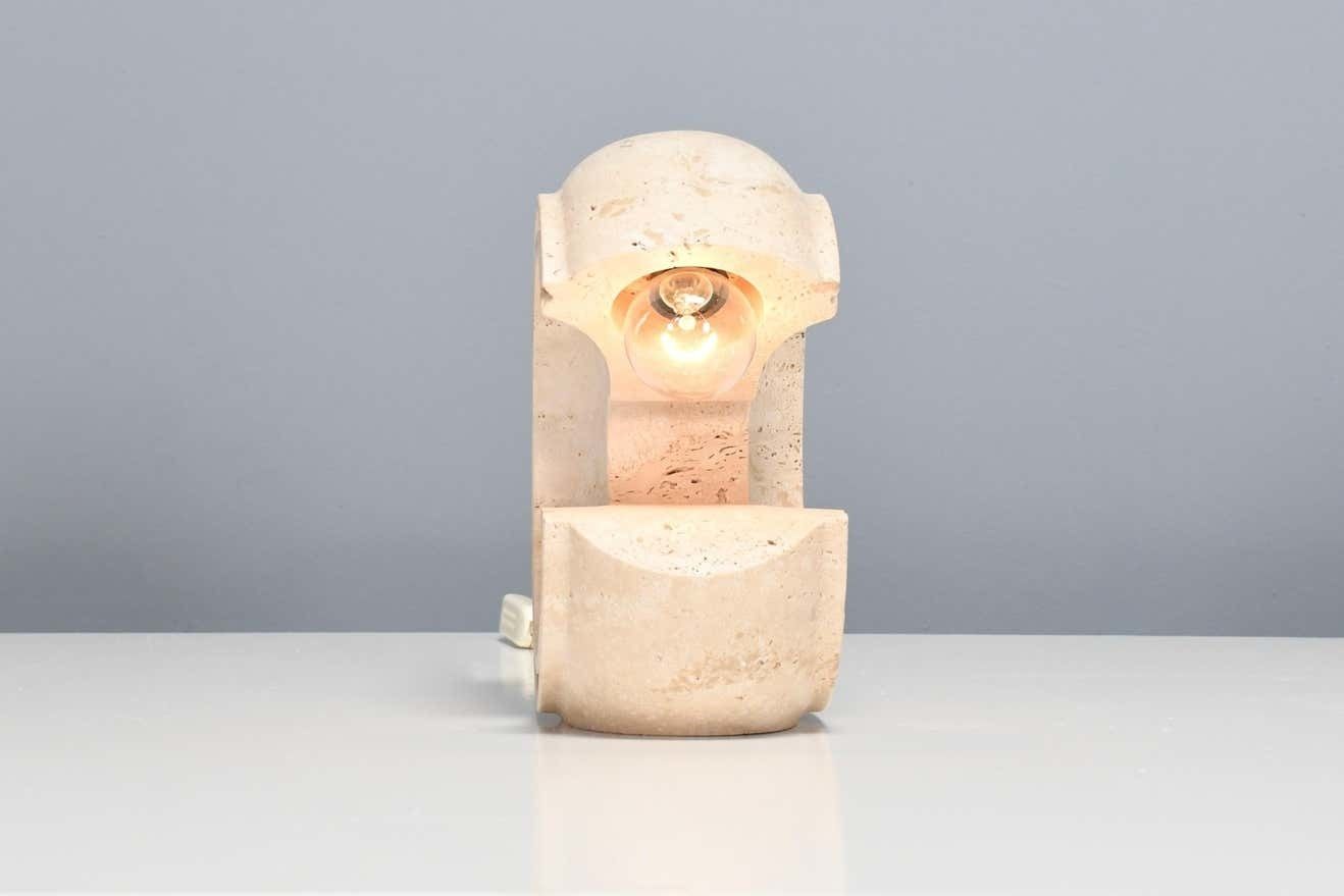 Sculptural Travertine Table Lamp By Giuliano Cesari For Nucleo Sormani, 1971 photo buy