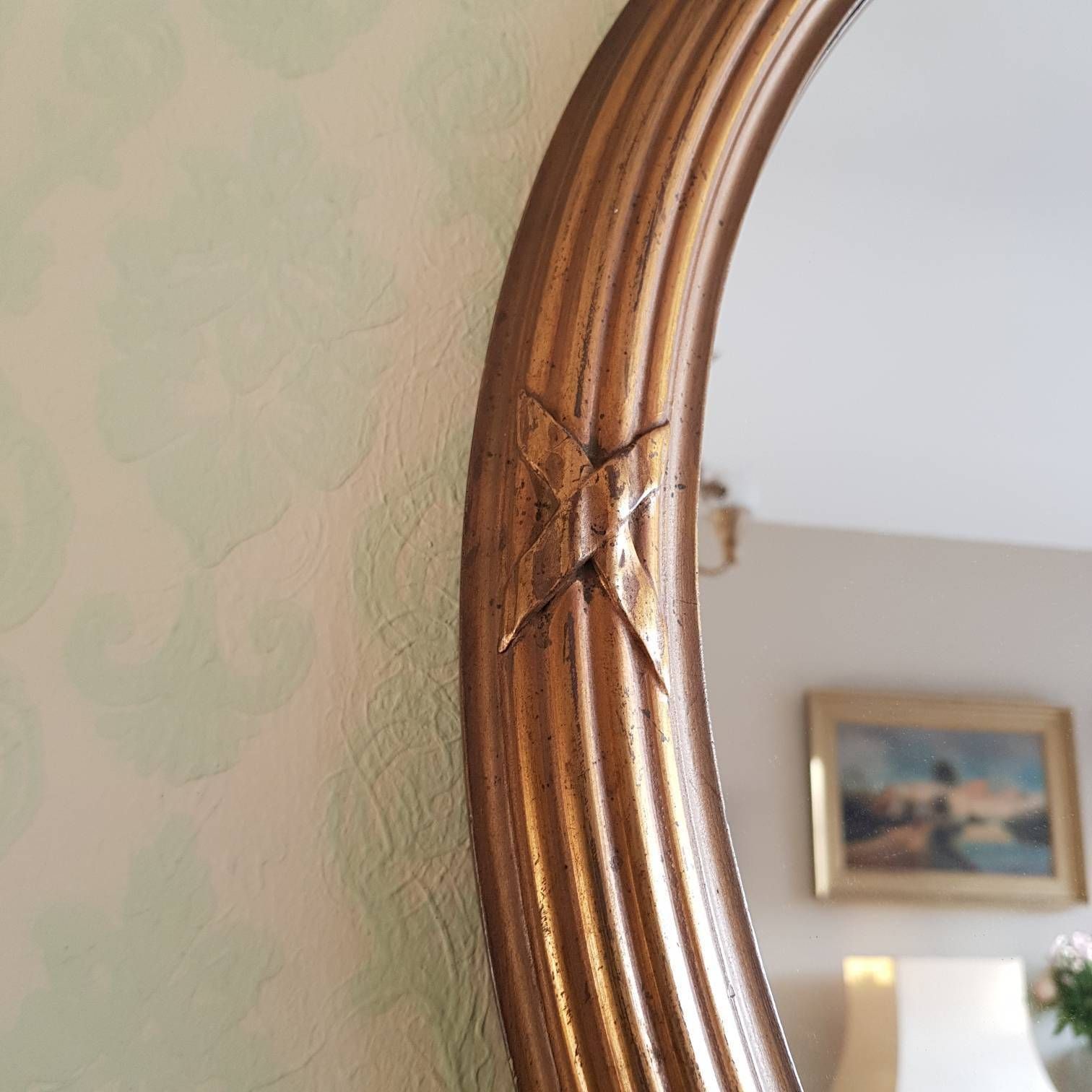 Franse Spiegel Met Barokke Stijl, Strik Bovenaan, Wanddecoratie photo vinterior