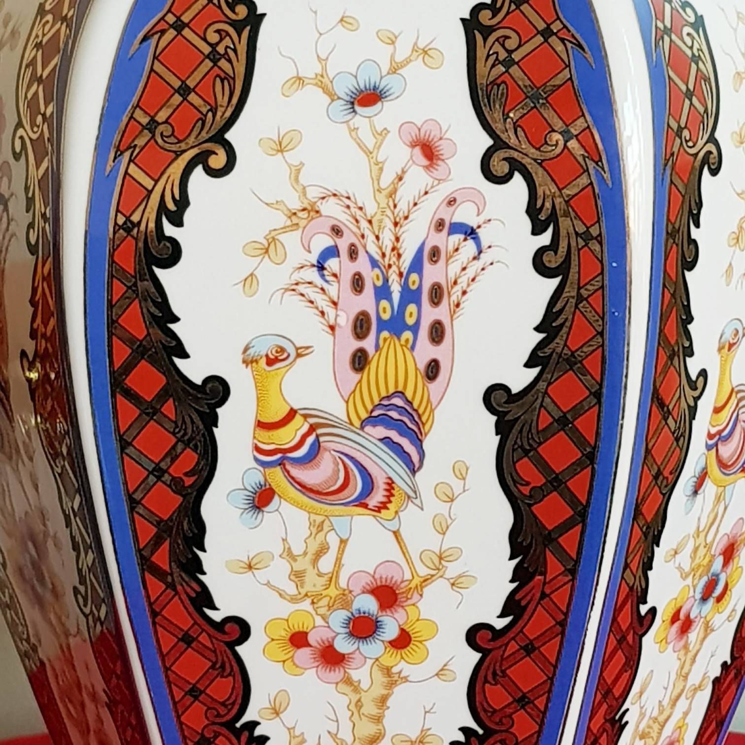 Vintage Large Flower Vase With Peacocks Motifs, Rich Details, Mother Day Gift For Her, Play Video photo 142.0