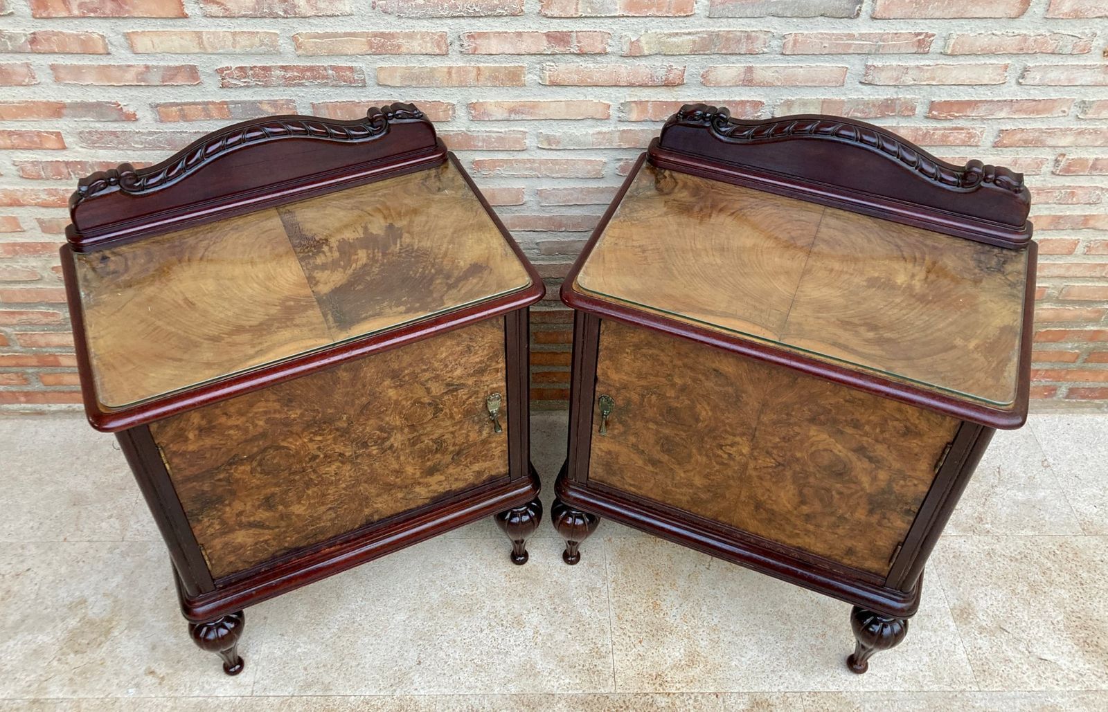 Mid Century Spanish Nightstands In Wood  Set Of 2 photo vinterior