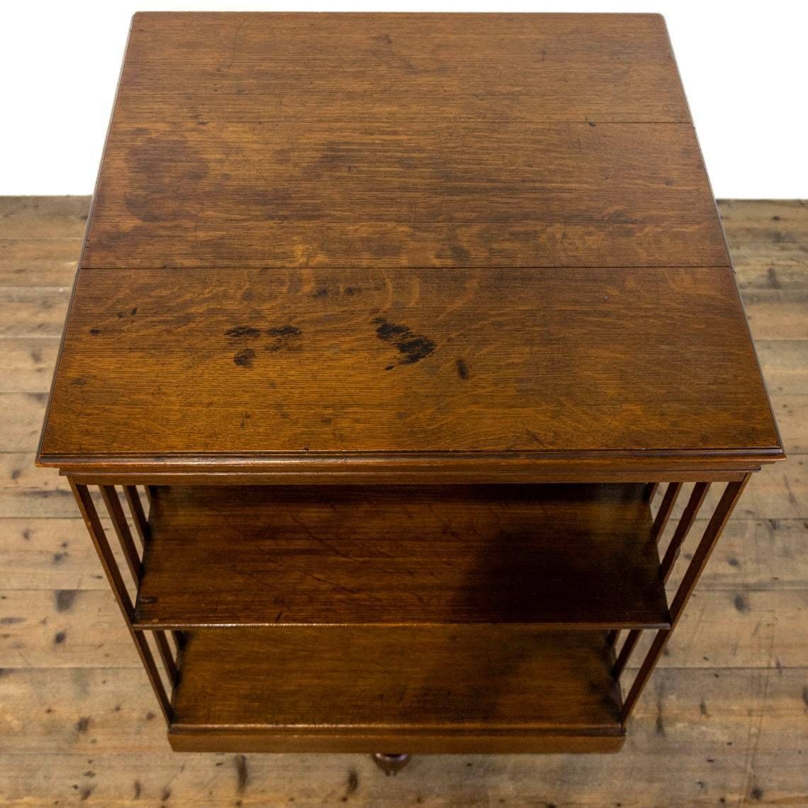Edwardian Antique Oak Revolving Bookcase   Antique Furniture  Edwardian   Antique Storage   Antique Bookcase photo Furniture
