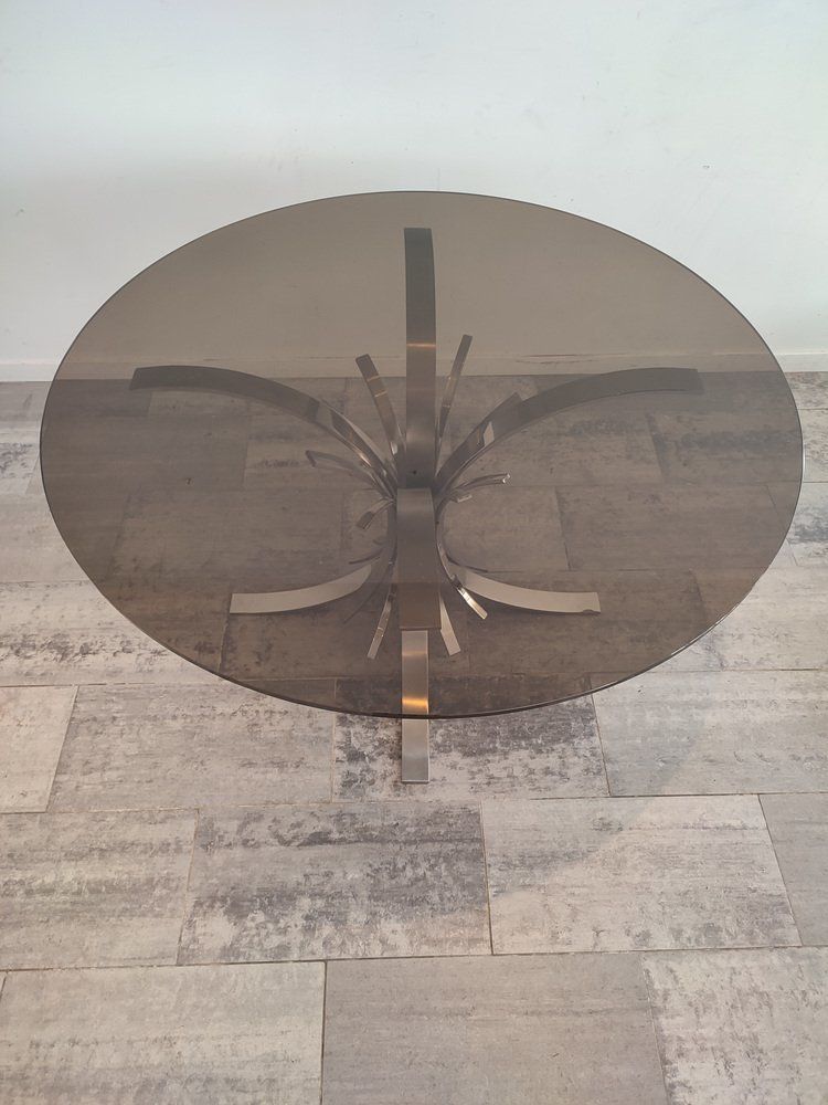 Round Dining Table By Maria Pergay, France, 1970s photo Furniture