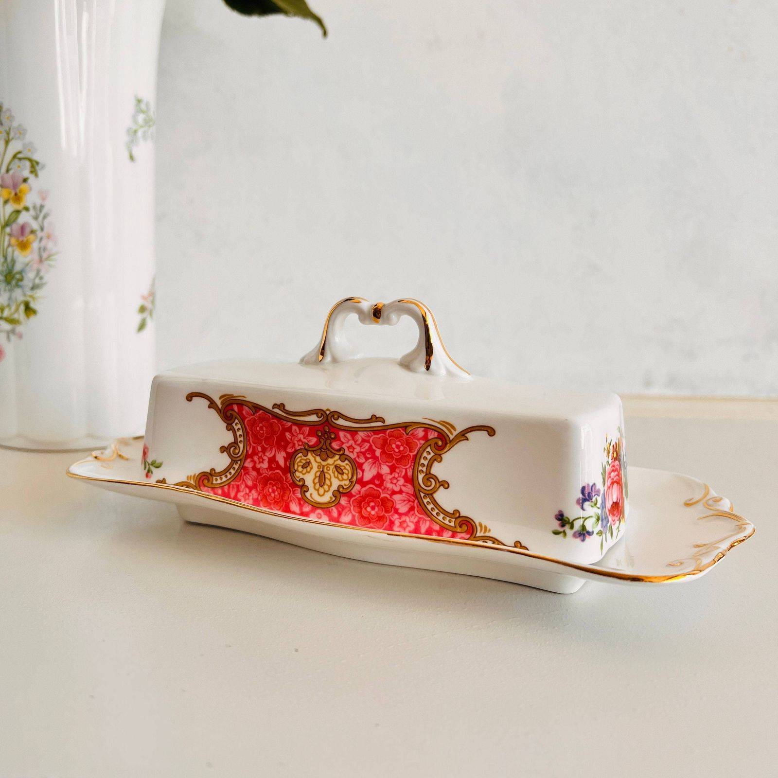 Rare Find! Royal Albert ‘Lady Carlyle’ Butter Dish With Lid, Vintage Crockery, 1st Quality, Made In England photo furniture