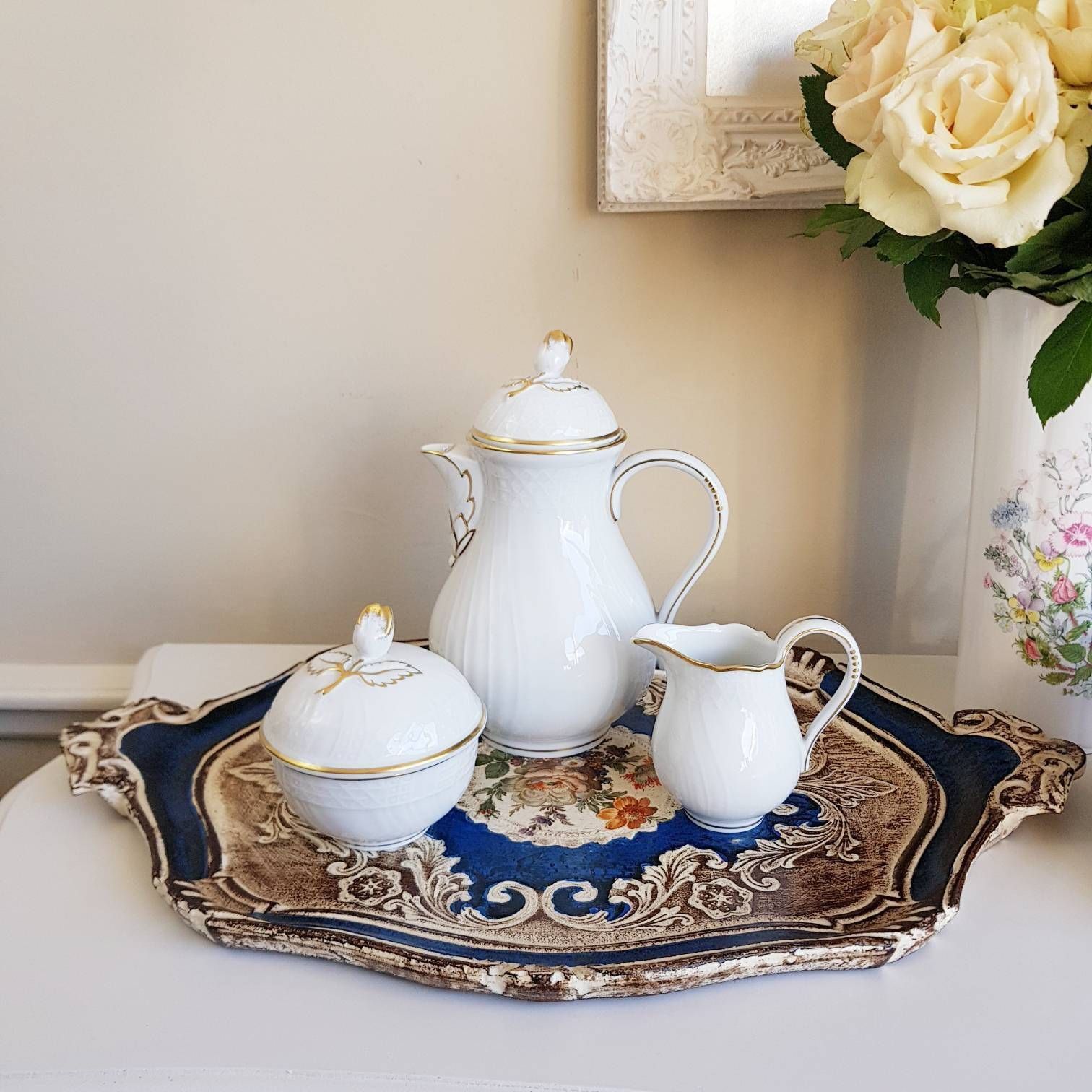 Vintage Dresden Set, Made In Germany, Thee /Koffieservies, Tafelservies, Cadeau Idee photo furniture