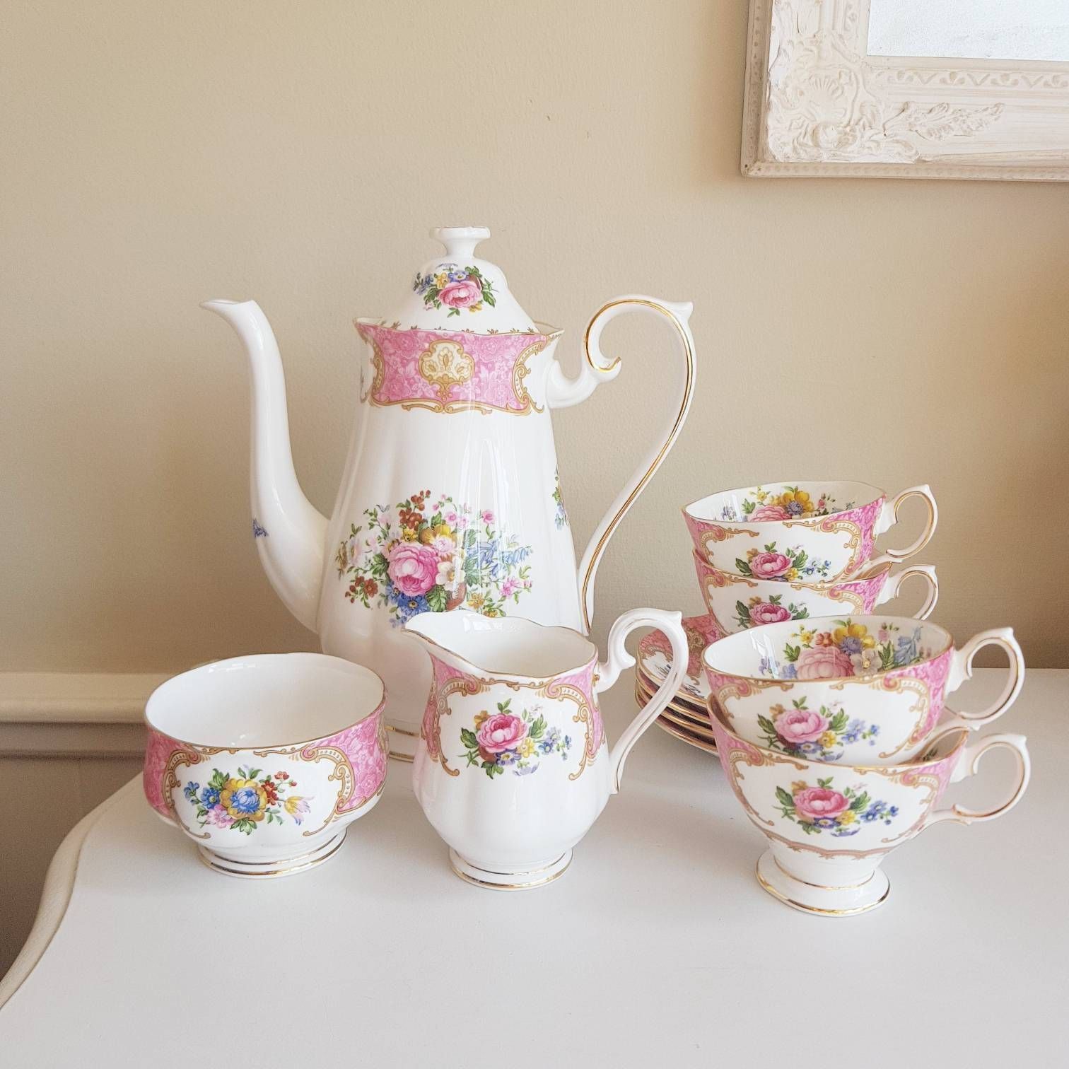 Original Royal Albert “Lady Carlyle”, Coffee Set/Tea Set For 6, Made In England photo furniture