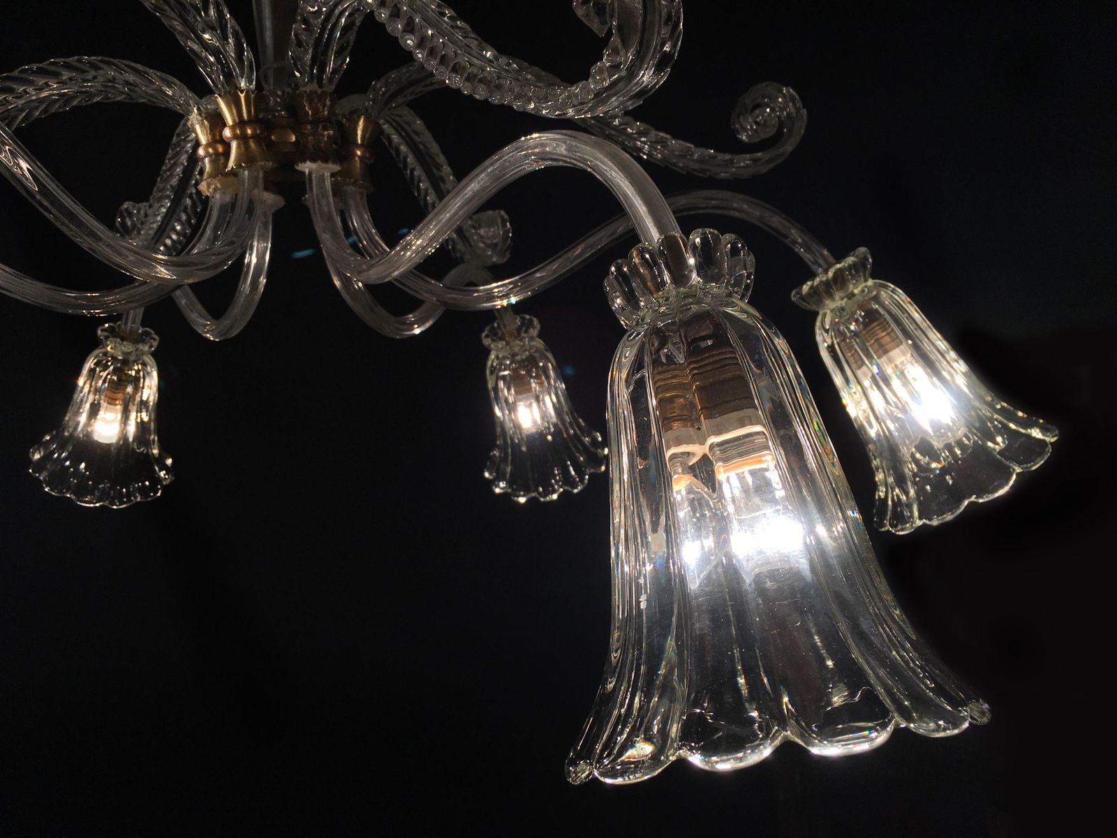 Liberty Chandelier By Ercole Barovier, Murano, 1940s photo vintage